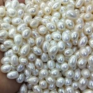 Perlas de Agua Dulce Blancas, Rosas y Moradas de 9-10 mm, Gotas de Agua y Cuentas Sueltas de Colores Mezclados, Forma de Patata, para Joyería - Product Image 1