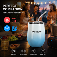 Gobelet isotherme à double paroi en acier inoxydable 304 de 12 oz, design moderne et luxueux, écologique, sans BPA, idéal pour les fêtes, élégant, cadeau, pour le vin