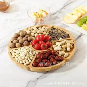 Shijie Wooden Flower Shaped Divided Platter Solid Wood <b>Snack</b> <b>Tray</b> For Party Home Use - Product Image 4