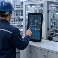 Panel PC con Pantalla LCD Integrada para Montaje en Pared, Monitor Industrial de 15.6 Pulgadas