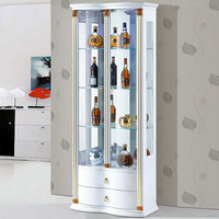 Meuble de Luxe 2024 en Promotion : Vitrine à Vin en Bois Blanc pour Salon