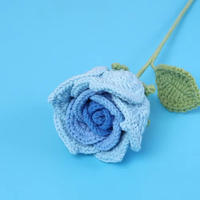 Bunga Mawar Thailand Kecil Buatan Tangan dari Benang Wol, Bunga Buatan untuk Rangkaian Bunga, Hadiah Hari Valentine