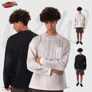 Camiseta Vintage Lavada Estilo Wasteland, 100% Algodón de Alto Gramaje 325gsm, Lavado Monlyey, Manga Larga, Unisex, con Efecto Desgastado - Product Image 1