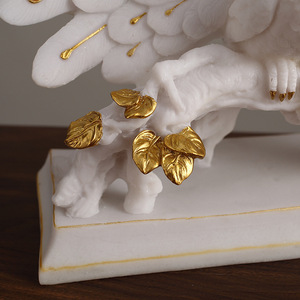 Adorno Decorativo de Pavo Real Estilo Chino, Resina Blanca Dorada, Decoración de Escritorio para Sala de Estar, Juego de Varias Piezas - Product Image 4
