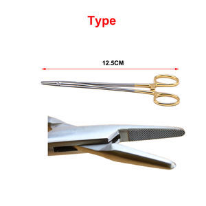 คีมยึดเข็มสำหรับทันตกรรม14ซม. ชุดสเตนเลสฟิสิกส์หัว TC ด้ามจับชุบทองเครื่องมือผ่าตัดสำหรับจัดฟัน - Product Image 5