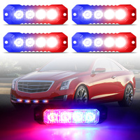 Nouvelle Lampe Stroboscopique LED d'Urgence Rouge Bleue Ultra Mince à Montage en Surface, Étanche IP65, Balise d'Avertissement Clignotante, Mini Lumière de Grille pour
