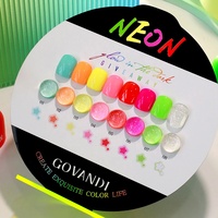 GOVANDI New Summer Night Glow 8 Color High Pigment Neon Gel Polish Set Private Label Wholesale Neon Gel Nail Polish Logo Custom