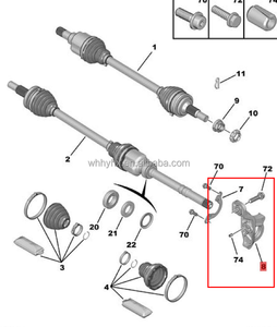 Pièces automobiles 1.2T support d'arbre de transmission OE 9804258680 pour Peugeot 2008 308 408 Citroen C3XR C4L - Product Image 2