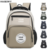 Sac à dos pour ordinateur portable HAIBOWY unisexe en polyester, grande capacité, multi-poches, imperméable, pour l'école, les voyages, les étudiants et les professionnels