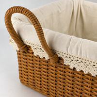 Paniers de rangement au sol en PP imitation rotin, aspect naturel moderne, durables, capacité 6-10L, pour cuisine, boulangerie, salon, boissons