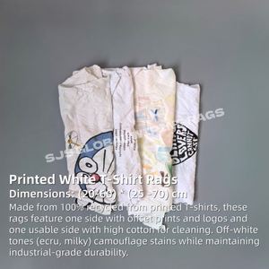 IMPA 232906 Trapos de limpieza de algodón blanco económicos con estampado, ideales para limpiar camisetas - Product Image 2