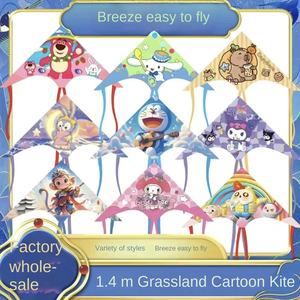 طائرة ورقية جديدة من ويفانغ 1.4 متر، طائرة ورقية كرتونية بذيل طويل من القماش، سهلة الطيران في الريح الخفيفة، بيع بالجملة من المصنع - Product Image 2