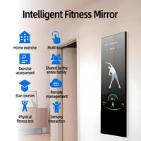 Miroir de fitness numérique avec écran tactile capacitif 10 points, affichage LED/OLED, commande vocale - Fixation murale pour exercices à domicile