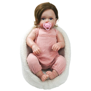Muñeca Reborn de Silicona de 22 Pulgadas, Bebé Femenina Regordeta con Apariencia Realista, Recién Nacida con Cabello Castaño - Product Image 4