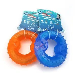 New pet toy bite-resistant ice ring frozen cool chew dog teeth cleaning toy tpr summer dog cooling toy