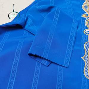 प्रीमियम कोशीबो के पुरुष थोबे सऊदी दुबाई अराबेइक रोज़ कफ्तान मस्जिद पार्टी की छोटी आस्तीन लुभावनी कढ़ाई थोब - Product Image 4