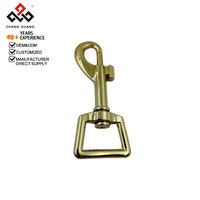 Mousqueton pivotant réglable en alliage de zinc plaqué or, robuste et sûr, pour laisse de chien, accessoires pour animaux de compagnie 66,8x16,8mm