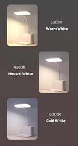 Lámpara de Escritorio LED Pequeña, Funciona con Batería, Lámpara de Mesa para Oficina en Casa, Linda Luz de Escritorio para Computadora, Recargable, Blanca, Pequeña - Product Image 4