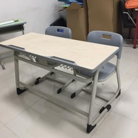 2 personnes Salle de classe de l'école primaire enfants bureau et chaise d'étudiant en plastique fabriqué à guangzhou