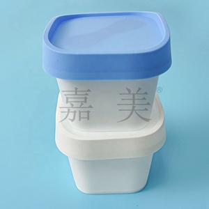 yogurt cup with Lid and Spoon 125ml <b>Plastic</b> Cup yoghurt Packaging cup Food Grade material square <b>Box</b> IML label printed - Product Image 6