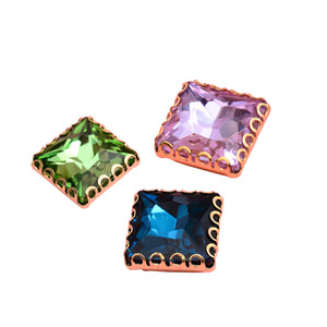 Strass carrés en verre à 16 facettes pour la décoration de pinces à cheveux et de vêtements DIY - Product Image 5