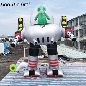 巨型充气外星人机器人模型充气发光二极管飞碟两条腿装饰活动广告