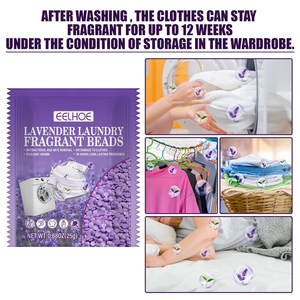 EELHOE perles parfumées anti-acariens bactériens, éliminant les taches, parfum floral, préservant les vêtements, nettoyage du linge à la lavande - Product Image 4