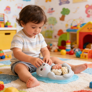 PVC Floating <strong>Bathtub</strong> <strong>Toy</strong> 4 Pieces Otter Family Set 2-4 Years Birthday Gift Montessori <strong>Toys</strong> Non-Porous Press Spray Bath <strong>TOYS</strong> - Product Image 3