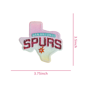 Parche Bordado con Lentejuelas del Mapa de Texas de 3 Pulgadas, Aplique de San <span class=keywords><strong>Antonio</strong></span> Fiesta, Parches Bordados con Brillo Personalizados para Gorras - Product Image 2