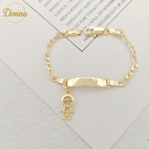Grazioso Ciondolo Regolabile Placcato Oro per Bambini, Bracciale con Catena Figaro, Gioielli Impermeabili per Ragazzi <span class=keywords><strong>e</strong></span> Ragazze, Idea Regalo - Product Image 2