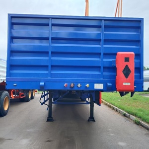 Semi-remorque à plateforme en acier à 3 essieux renforcée par poutres, capacité 50 tonnes pour marchandises lourdes, conteneurs 20/40 pieds, remorque de camion 40 tonnes - Product Image 2