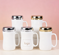 Mug en céramique personnalisé avec couvercle à vis, motif ours mignon, couleur personnalisée - Boîte cadeau pour anniversaires, remises de diplômes, fêtes de déménagement