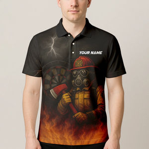 2025 <span class=keywords><strong>Polo</strong></span> <span class=keywords><strong>pompier</strong></span> personnalisé à manches courtes uniforme évacuant l'humidité pour hommes Performance de travail conception polynésienne bas quantité minimale de commande - Product Image 4