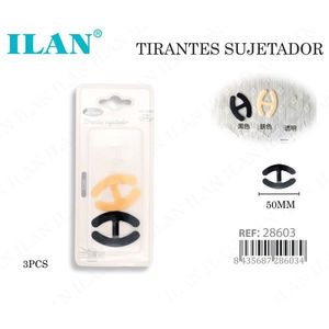 Clip per Spalline Reggiseno ILAN 50mm 3 Pezzi Nero Beige Trasparente - Product Image 1