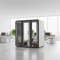 UNIBOOTH Mobile Privacy ISO 23351 Réduction de bruit 33 dB Ignifuge Installation en 30-45 min Studio Pod pour bureau ouvert Bibliothèque Personnalisable