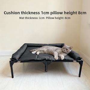 เตียงสัตว์เลี้ยงแบบยกสูงทรงสี่เหลี่ยมผืนผ้า ดีไซน์คลาสสิกทันสมัย ถอดประกอบได้ ระบายอากาศได้ดี พับเก็บได้ ทำจากผ้าเมมโมรี่โฟมและผ้าอ๊อกซ์ฟอร์ด พกพาสะดวก ขายส่ง - Product Image 2