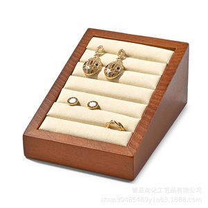 Wooden Jewelry <b>Storage</b> Box Tiered Display Case Multi Layer Ring Earring Organizer For Home <b>Dressing</b> <b>Table</b> - Product Image 3