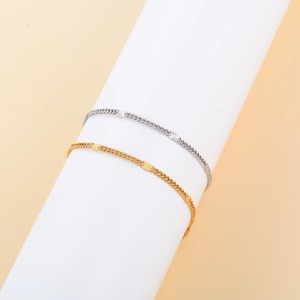 Pulsera Delicada de Acero Inoxidable con Cadena de Lentejuelas, Tobillera Fina Geométrica para Mujer, Brazalete Ajustable, Joyería - Product Image 1