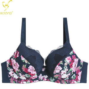Binnys 38E, sujetadores de talla grande de alta calidad para mujer, ropa interior de nailon con estampado de flores para mujer, Sostenes sin tirantes con aros transpirables - Product Image 2