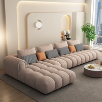 Canapé d'angle haut de gamme de style Mid-Century Modern, avec structure en pin massif et revêtement en tissu, design durable pour salon