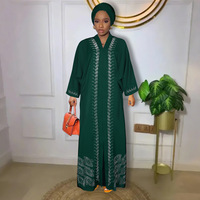 Nouvelle Robe Musulmane Femme Dubaï, Robes Turques Été 2026, Abaya Modeste Ouverte Noire Broderie Florale, Vêtements Islamiques