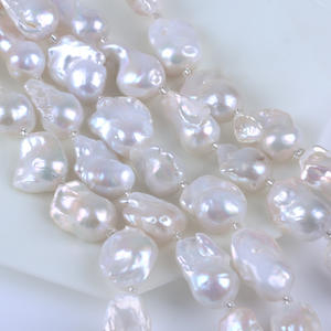Chaîne de perles baroques d'eau douce naturelles en gros, 18 cm, 13-17 mm, forme blanche, pour bijoux DIY, bracelet - Product Image 2