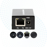 Konverter Media Fiber Gigabit Mini OEM 10/100/1000Mbps 20km Bidi SC DC5V untuk CCTV