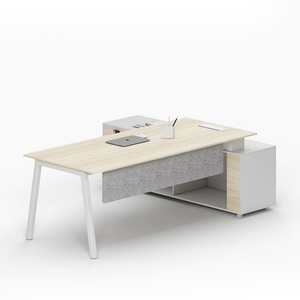 Modern Executive L-Shaped Office Desk with Storage Cabinet New Design <b>Workstation</b> Furniture for General Managers - Product Image 3