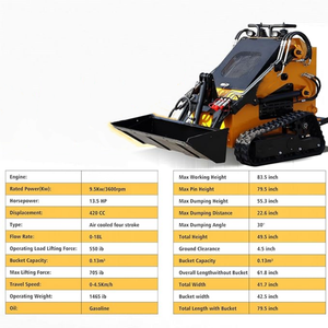 Mini Skid Steer <b>Loader</b> With High Lift Capacity For Earthmoving Hydraulic Skid Steer <b>Loader</b> Attachment Ready For Excavation Work - Product Image 4