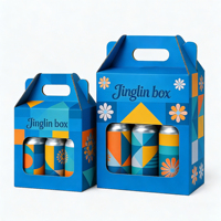 Cartons en carton ondulé recyclables écologiques personnalisés avec poignée pour l'emballage de bière et de boissons chaudes, conception de logo personnalisée