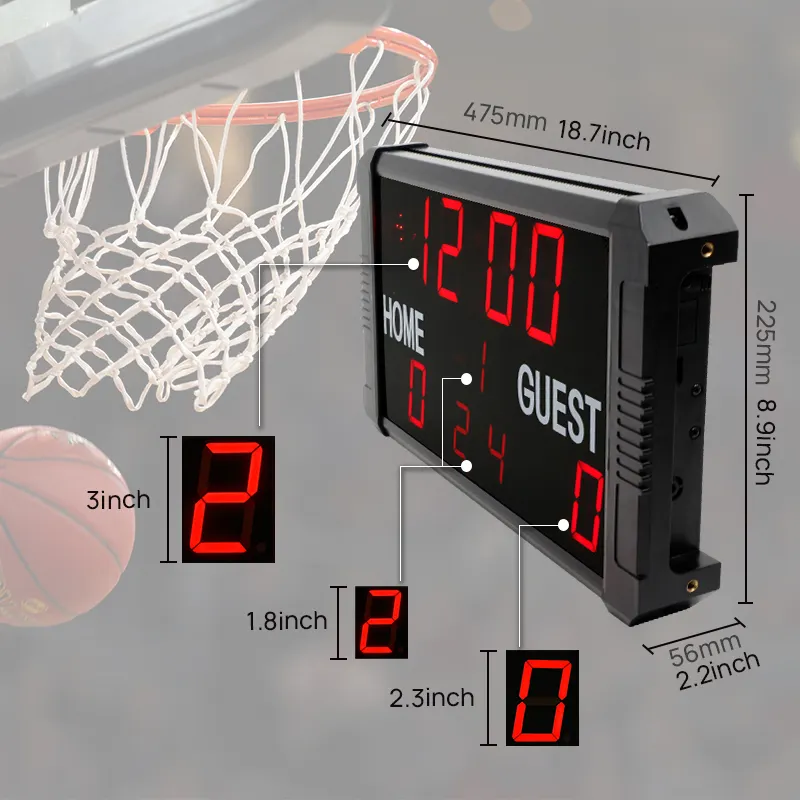 Ganxin Sport Anzeigetafel Digital Anzeigetafel Remote Led Wireless Basketball Anzeigetafel Tragbare Digital Basketball Anzeigetafel