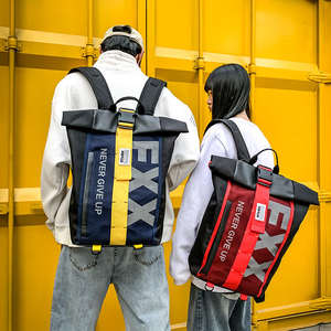 Sac à dos personnalisé de grande capacité, imprimé lettres vintage, blocs de couleur, unisexe, couple, étudiant, sac à bandoulière, sac d'école, sac à main - Product Image 2