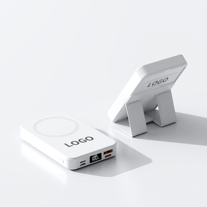 พาวเวอร์แบงค์แม่เหล็กไร้สาย 15W ความจุ 10000mAh ชาร์จเร็ว PD 22.5W พร้อมหน้าจอ LED แสดงผลแบบดิจิตอล และที่วางโทรศัพท์ - Product Image 1