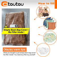 OTAUTAU Housse de pouf en similicuir suédé rétro pour adultes, sans rembourrage, confortable, taille King Size, fauteuil paresseux, canapé simple SF042